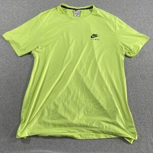 Nike Air Max Shirt Mens Medium Neon Yellow Green Athletic Performance FB2481-702